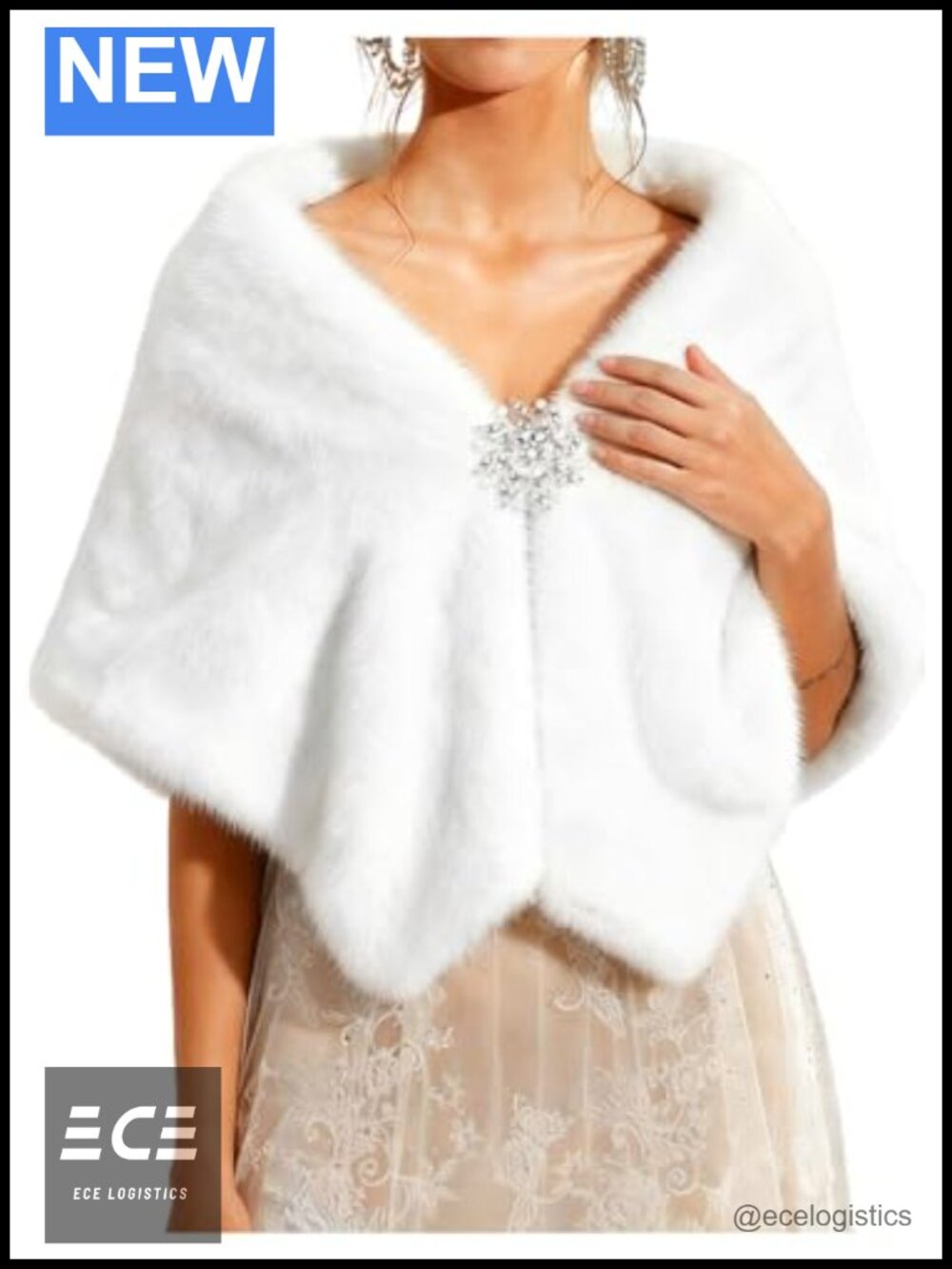 Faux Fur Shawl Wrap Bridal Stole Sleeveless Scarf Women Wedding